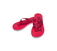 Zehentrenner SOCCX, Damen, Gr. 37, flashy rot, Synthetik, Textil, bedruckt, Schuhe Zehentrenner, mit Logo-Applikation (16811211-37) flashy rot