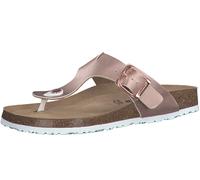 Zehentrenner TAMARIS "CORRA", Damen, Gr. 37, rosa (roségoldfarben), Lederimitat, Schuhe Zehentrenner, Sommerschuh, Schlupfschuh mit angenehmen Zehensteg und Niete (68807962-37)
