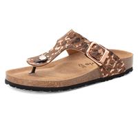 Zehentrenner TAMARIS "CORRA", Damen, Gr. 42, cognac, leo, Gummi, Lederimitat, Schuhe Zehentrenner, Sommerschuh, Schlupfschuh mit angenehmen Zehensteg (48198011-42) cognac, leo