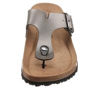 Zehentrenner TAMARIS "CORRA", Damen, Gr. 42, silber (anthrazit), Lederimitat, metallic, Schuhe Zehentrenner, Sommerschuh, Schlupfschuh mit angenehmen Zehensteg, Topseller (62686246-42)
