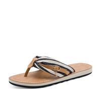 Zehentrenner TAMARIS, Damen, Gr. 37, beige (navy), Lederimitat, Textil, gestreift, Schuhe Zehentrenner, Dianette, Sommerschuh, Strandschuh mit verschiedenen Motiven (38913061-37) navy