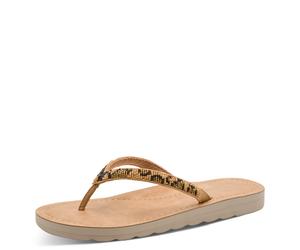 Zehentrenner TAMARIS, Damen, Gr. 38, leo, Textil, Schuhe Zehentrenner, Dianette, Sommerschuh mit weichem Zehensteg (37411200-38) leo