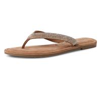 Zehentrenner TAMARIS, Damen, Gr. 40, rosa (braun, silber, gold glitzer), Leder, Schuhe Zehentrenner, Sommerschuh, Dianette mit funkelnden Strassteinchen besetzt, Topseller (55190848-40)