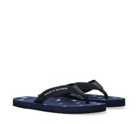 Zehentrenner TOMMY HILFIGER, Herren, Gr. 39, blau, Textil, Schuhe Zehentrenner, Pool Slides, Badeschuh, Strandschuh mit Zehensteg (63036933-39) blau