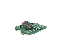 Zehentrenner TOMMY HILFIGER "SPORTY HILFIGER BEACH SANDAL", Herren, Gr. 43, grün, Textil, Schuhe Zehentrenner, Sommerschuh, Strandschuh mit Kontrastbesätzen (67511050-43) grün