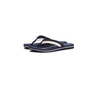 Zehentrenner TOMMY HILFIGER "TH CROCHET SUMMER SANDAL", Damen, Gr. 35, blau (dunkelblau), Textil, Schuhe Zehentrenner, Dianette, Strandschuh in sommerlicher Häkeloptik (64755158-35) dunkelblau