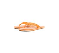 Zehentrenner TOMMY HILFIGER "TH ITHACA STRIPE SUMMER SANDAL", Damen, Gr. 37, orange, weiß, Textil, gestreift, Schuhe Zehentrenner, Sommerschuh, Pool Slide, Dianette, Flat mit Logo-Schriftzug (29077160
