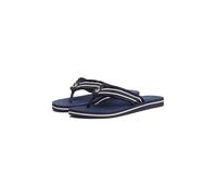 Zehentrenner TOMMY HILFIGER "TH WEBBING BEACH SANDAL", Damen, Gr. 36, blau (dunkelblau), Textil, Schuhe Zehentrenner, Dianette, Sommerschuh, Strandschuh mit ausgefranster Bandage (64762929-36)
