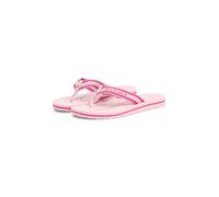Zehentrenner TOMMY HILFIGER "TH WEBBING SUMMER SANDAL", Damen, Gr. 37, rose, Textil, unifarben mit Farbeinsatz, Basic, Schuhe Zehentrenner, Sommerschuh, Strandschuh, Dianette mit Streifen und Logoschr