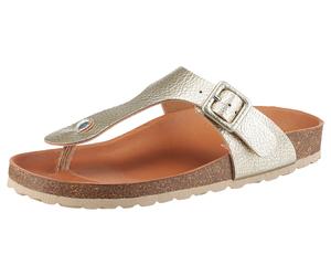 Zehentrenner VERBENAS "Ryton Elephant", Damen, Gr. 36, gold (goldfarben), Lederimitat, leicht glänzend, Schuhe Zehentrenner, Sommerschuh, Zehentrenner für City- und Strandbesuche geeignet (84681029-36