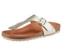 Zehentrenner VERBENAS "Ryton Elephant", Damen, Gr. 42, gold (goldfarben), Lederimitat, leicht glänzend, Schuhe Zehentrenner, Sommerschuh, Zehentrenner für City- und Strandbesuche geeignet (84681029-42
