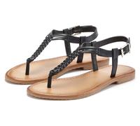 Zehentrenner VIVANCE, Damen, Gr. 41, schwarz, Obermaterial: 100% Ziegenleder. Futter: 100% Lederimitat. Decksohle: 100% Lederimitat. Laufsohle: 100% Synthetik, unifarben, Flechtoptik, modisch, Schuhe,