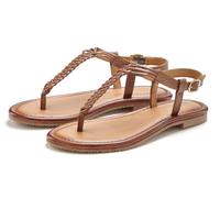 Zehentrenner VIVANCE "Sandalette, Sommerschuh, Sandale, Ledersandale", Damen, Gr. 42, cognac, Obermaterial: 100% Schafsleder. Decksohle: 100% Schafsleder. Futter: 100% Schafsleder. Laufsohle: 100% Syn