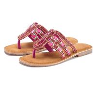 Zehentrenner VIVANCE "Sommerschuh, Pantolette, Mule, offener Schuh", Damen, Gr. 42, pink, Obermaterial: 100% Ziegenleder. Decksohle: 100% Textilmaterial. Futter: 100% Lederimitat. Laufsohle: 100% Synt