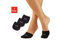 Zehlinge H.I.S "Damen Zehentopper, Zehensocken, Halbsocken mit Baumwolle", Mädchen, schwarz (3x schwarz), Baumwolle, Baumwollmischung, Elasthan, Polyamid, unifarben, elastisch, Socken, halbe Socken fü