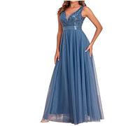 Zeiayuas Abendkleid Lang Elegant für Hochzeit Glitzer Kleid Festlich Damen Cocktailkleid Ballkleider Paillettenkleid Damen Elegant Neckholder festliches Glitzer Kleid Brautkleid Partykleid