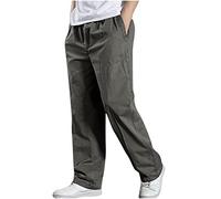 Zeiayuas Herren Hose Stretch Einfarbig Cargohose Elegante Lang Mittelhohe für Arbeit und Business, Temperament Verkürzte Hose mit Multi Tasche, Bequeme Freizeithose mit Weitem Bein