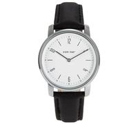 Zeit-Bar Funk-Armbanduhr Damen, Alu-Gehäuse, Leder-Uhrband