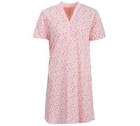 Zeitlos Nachthemd Damen Kurzarm Carla mit Blüten Kleiner Knopfleiste M-2XL Schlafshirt V-Ausschnitt, Farbe:apricot, Größe:M