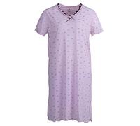 Zeitlos Nachthemd Damen Kurzarm Herz Schmetterling Rüsche Schlafshirt M-2XL, Farbe:Beere, Größe:L