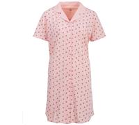 Zeitlos Nachthemd Damen Kurzarm Milla mit Kirsche M-2XL Schlafshirt durchgehende Knopfleiste mit Kragen, Farbe:apricot, Größe:L