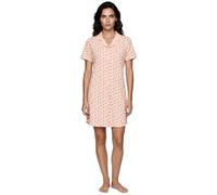 Zeitlos Nachthemd Damen Kurzarm Milla mit Kirsche M-2XL Schlafshirt durchgehende Knopfleiste mit Kragen, Farbe:apricot, Größe:XL