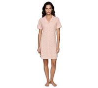 Zeitlos Nachthemd Damen Kurzarm Milla mit Zitronen M-2XL Schlafshirt durchgehende Knopfleiste mit Kragen, Farbe:apricot, Größe:L