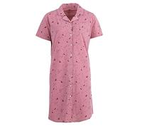 Zeitlos Nachthemd Damen Kurzarm Mond Sterne Knopfleiste Durchgehend, Farbe:Altrosa, Größe:M