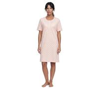 Zeitlos Nachthemd Damen Kurzarm ROSI mit Schleife M-6XL Schlafshirt Knopfleiste Raffung, Farbe:apricot, Größe:4XL