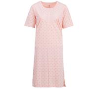 Zeitlos Nachthemd Damen Kurzarm ROSI mit Schleife M-6XL Schlafshirt Knopfleiste Raffung, Farbe:apricot, Größe:4XL