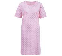 Zeitlos Nachthemd Damen Kurzarm ROSI mit Schleife M-6XL Schlafshirt Knopfleiste Raffung, Farbe:rosa, Größe:L