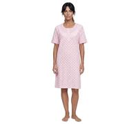 Zeitlos Nachthemd Damen Kurzarm ROSI mit Schleife M-6XL Schlafshirt Knopfleiste Raffung, Farbe:rosa, Größe:L