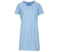 Zeitlos Nachthemd Damen Kurzarm Schmetterling Satinschleife Rüsche Sommer Schlafshirt, Farbe:blau, Größe:XXL