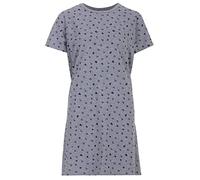 Zeitlos Nachthemd Damen Kurzarm Sommer Leo Schlafshirt T-Shirt All-Over Muster, Farbe:grau, Größe:L