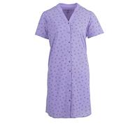 Zeitlos Nachthemd Damen Kurzarm Stehkragen Herz Knopfleiste Durchgehend, Farbe:Flieder, Größe:XL