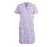 Zeitlos - Nachthemd Damen Kurzarm Stehkragen Lilie Knöpfe, Farbe:rosa, Größe:XXL