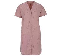 Zeitlos Nachthemd Damen Kurzarm Sterne Knopfleiste Schlafshirt Sommer M-2XL All-Over Muster, Farbe:rosa, Größe:M