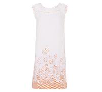 Zeitlos Nachthemd Damen Kurzarm Volant Rüsche Borte Bedruckt Blumenprint M-2XL, Farbe:Off-White, Größe:L