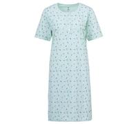 Zeitlos Nachthemd Damen Kurzarm Zweigen Knöpfe M-6XL Knopfleiste Schlafshirt, Farbe:Mint, Größe:4XL
