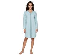 Zeitlos Nachthemd Damen Langarm Blumen Borte Schlafshirt M-2XL All-Over Muster, Farbe:Mint, Größe:L