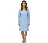 Zeitlos Nachthemd Damen Langarm Dora mit Tulpen M-2XL Schlafshirt kleine Knopfleiste, Farbe:hellblau, Größe:L