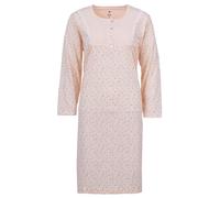 Zeitlos Nachthemd Damen Langarm Gänseblümchen Spitze Knöpfe M-6XL Knopfleiste Schlafshirt, Farbe:apricot, Größe:XXL