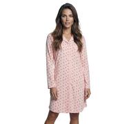 Zeitlos Nachthemd Damen Langarm Holly mit Kirschen M-2XL Schlafshirt durchgehende Knopfleiste mit Kragen, Farbe:apricot, Größe:L