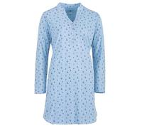 Zeitlos Nachthemd Damen Langarm Kurzarm Schmetterling Schlafshirt M-2XL All-Over Muster, Farbe:blau, Größe:M