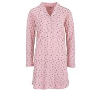 Zeitlos Nachthemd Damen Langarm Kurzarm Schmetterling Schlafshirt M-2XL All-Over Muster, Farbe:rosa, Größe:M