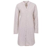 Zeitlos Nachthemd Damen Langarm Punkte Durchgehende Knopfleiste Loungewear, Farbe:Off-White, Größe:S
