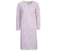 Zeitlos Nachthemd Damen Thermo Langarm Blümchen Knopfleiste, Farbe:rosa, Größe:XL