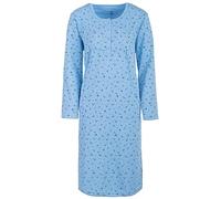 Zeitlos Nachthemd Damen Thermo Langarm Blümchen Mille Fleur Knopfleiste, Farbe:Mint, Größe:XL