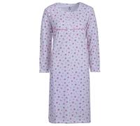 Zeitlos Nachthemd Damen Thermo Langarm Blüte-Ginko Knopfleiste, Farbe:rosa, Größe:XL