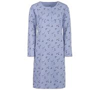 Zeitlos Nachthemd Damen Thermo Langarm Blumen Knopfleiste Paspel, Farbe:Flieder, Größe:XL